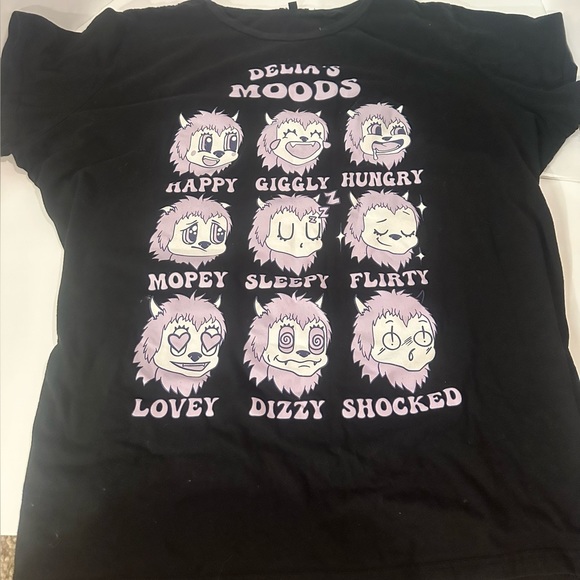 DELiA’S— DOLLS KILL Black Graphic Tee Shirt HALLOWEEN READY 9 DELIA’S MOODS 1X - Picture 1 of 9